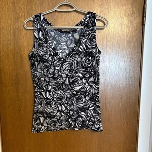 Floral Black and White Women's Top